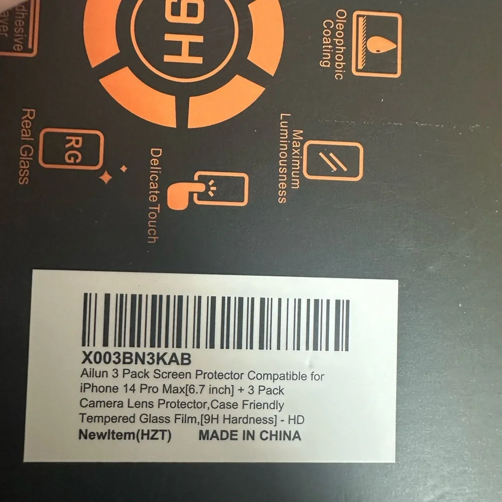 Never opened 3 pack iPhone 14 Pro Max Ailun glass Screen Protector